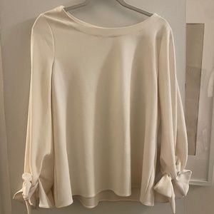 Ann Taylor White Blouse with Bow Sleeves, M